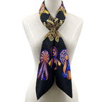 Hermes Scarf Carre 90 les Rubans Du Cheval Horse Ribbon Silk Black — view 7