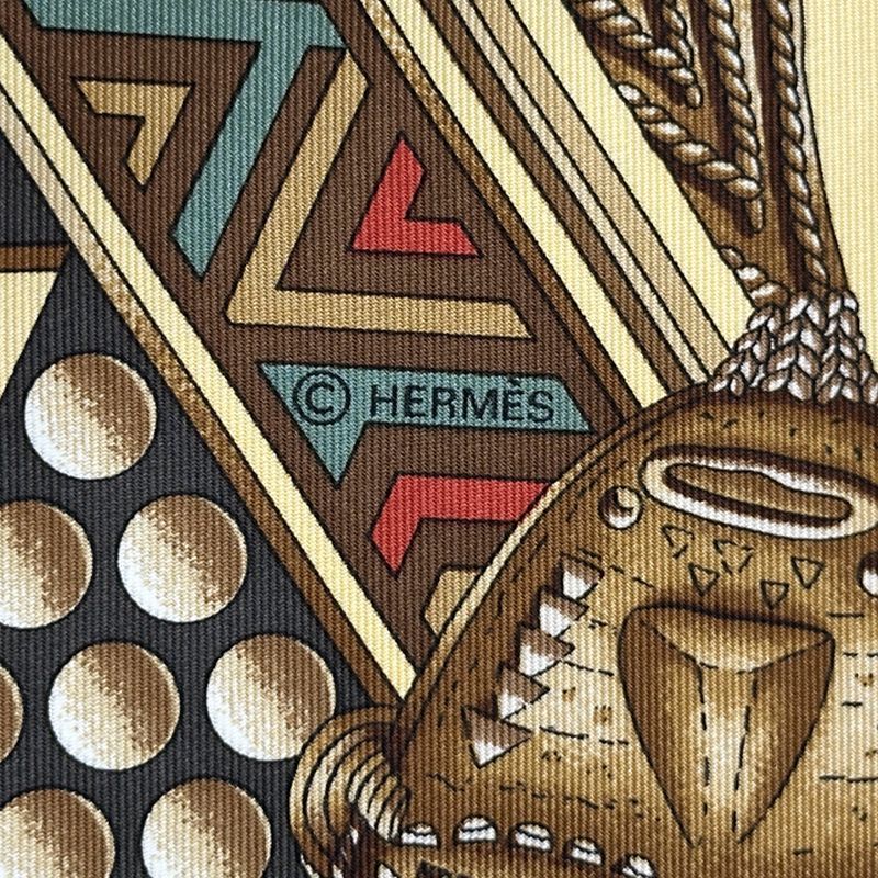 Hermes Scarf Carre 90 lor Des Chefs Gold of the Chiefs Women S Brand Silk — view 4