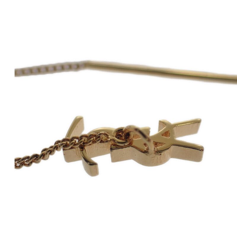 Saint Laurent Cassandra Leather Earring Chain Metal — view 6