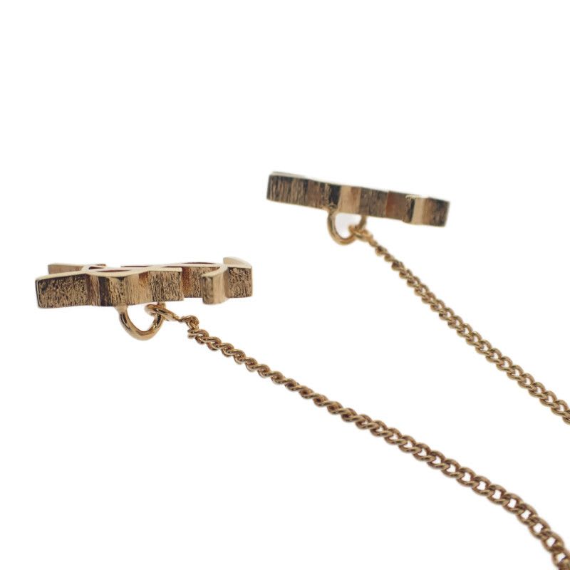 Saint Laurent Cassandra Leather Earring Chain Metal — view 4
