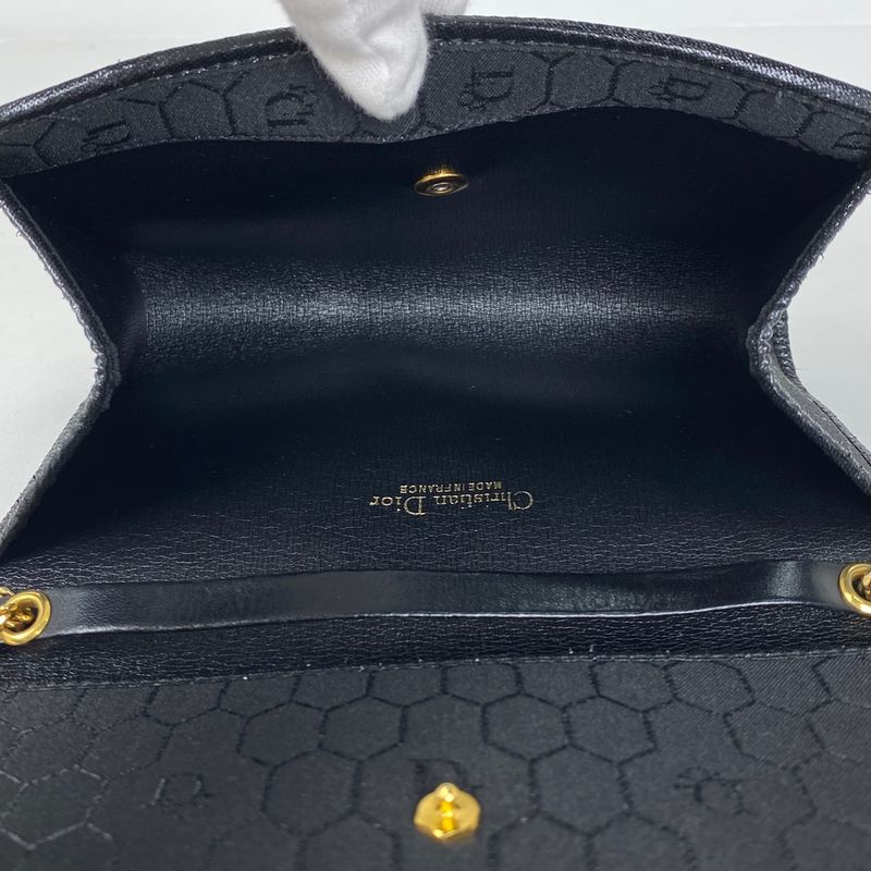 Christian Dior Honeycomb Pattern Chain Shoulder Bag 2-Way Clutch — view 6