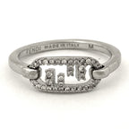 Fendi Orlock Rings Rhinestone Zircon Strass Ring Size 13 Silver Plated — view 3