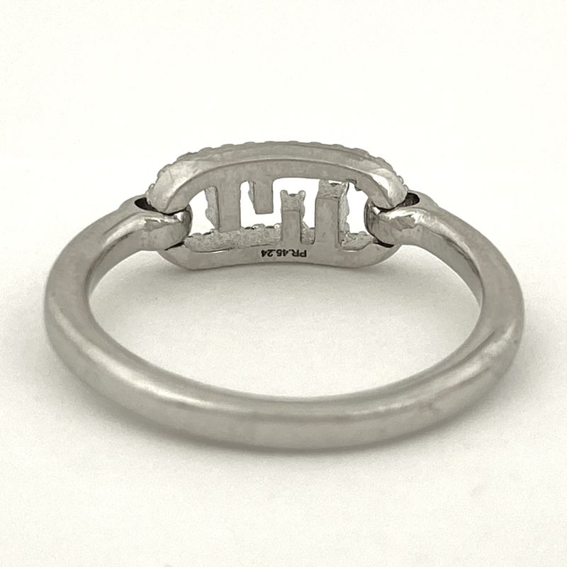 Fendi Orlock Rings Rhinestone Zircon Strass Ring Size 13 Silver Plated — view 4