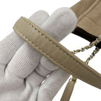 Chanel Bag Tote Deauville Chain Canvas Beige Silver — view 4