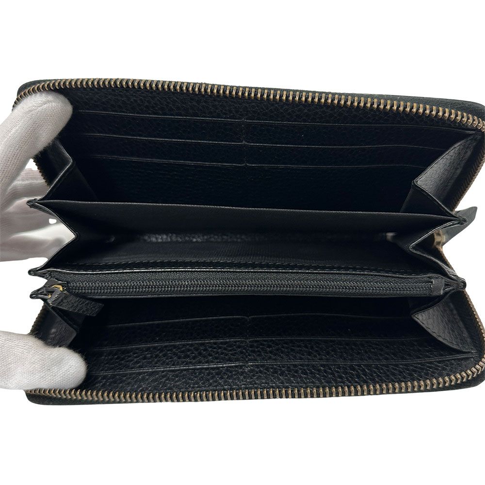 Gucci Wallet Long Leather Petit Marmont Dragon Ufo Black — view 8