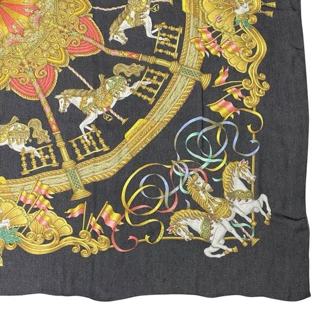 Hermes Scarf Carre 140 LUNA PARK Amusement Carousel All Over Pattern Large — view 4
