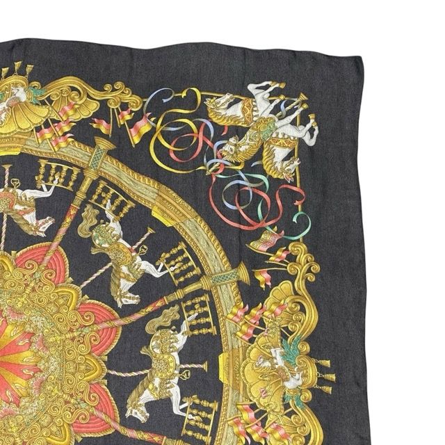 Hermes Scarf Carre 140 LUNA PARK Amusement Carousel All Over Pattern Large — view 3