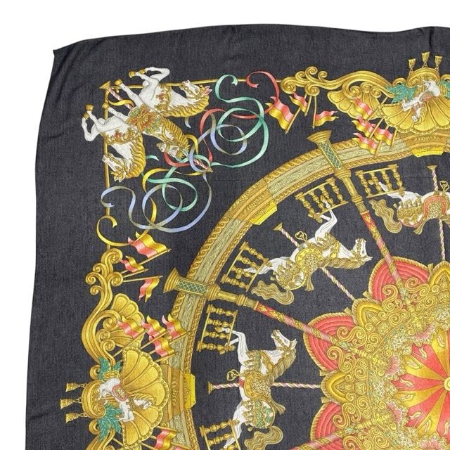 Hermes Scarf Carre 140 LUNA PARK Amusement Carousel All Over Pattern Large — view 5