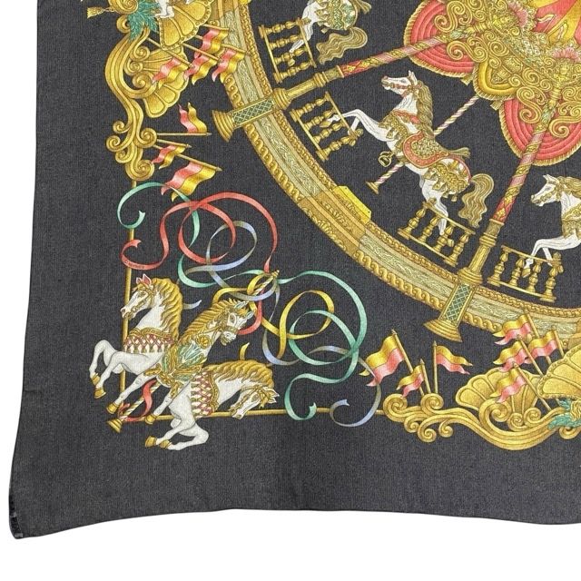 Hermes Scarf Carre 140 LUNA PARK Amusement Carousel All Over Pattern Large — view 6