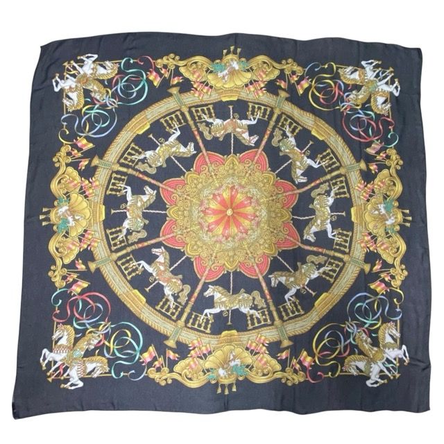 Hermes Scarf Carre 140 LUNA PARK Amusement Carousel All Over Pattern Large — view 2