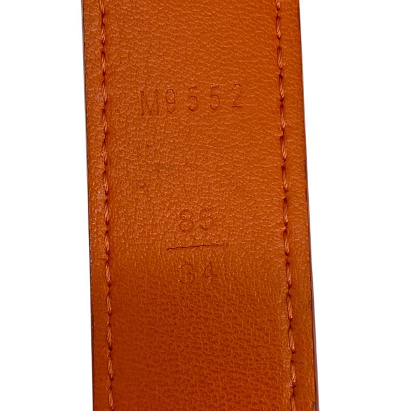 Louis Vuitton Epi Belt Accessories Logo Leather Orange Silver M9552 — view 5