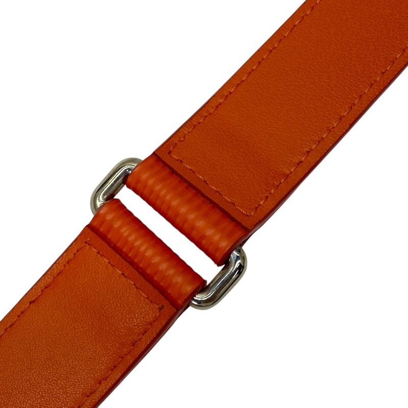 Louis Vuitton Epi Belt Accessories Logo Leather Orange Silver M9552 — view 7