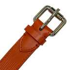 Louis Vuitton Epi Belt Accessories Logo Leather Orange Silver M9552 — view 3