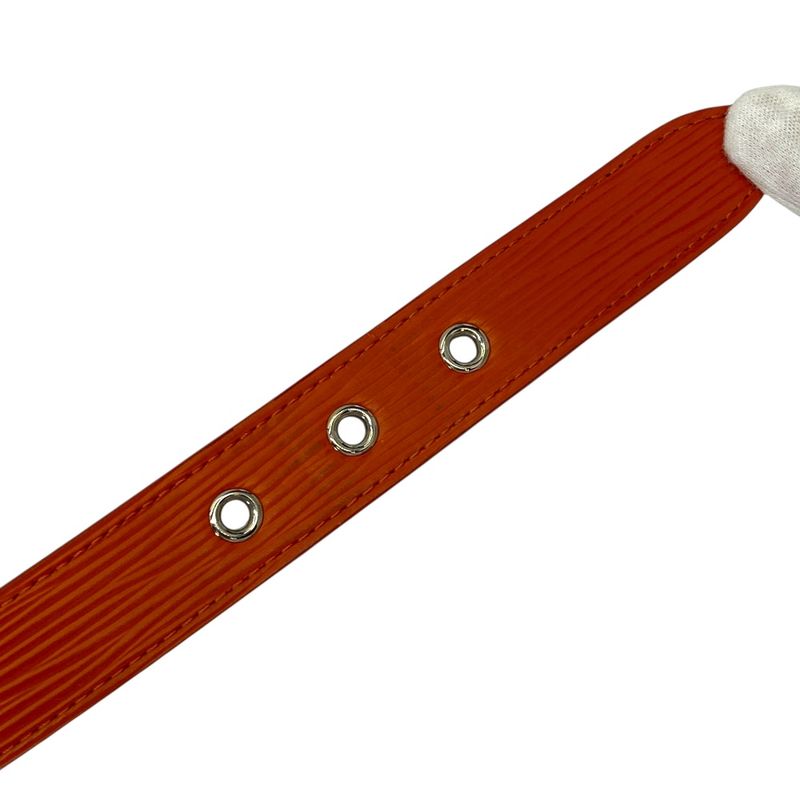 Louis Vuitton Epi Belt Accessories Logo Leather Orange Silver M9552 — view 9