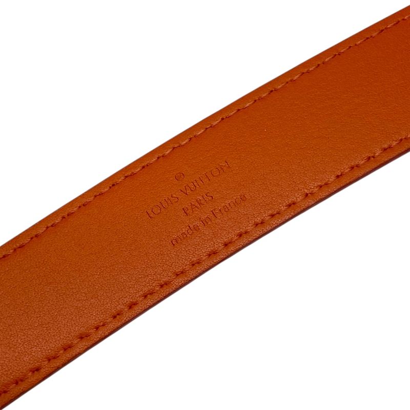 Louis Vuitton Epi Belt Accessories Logo Leather Orange Silver M9552 — view 8