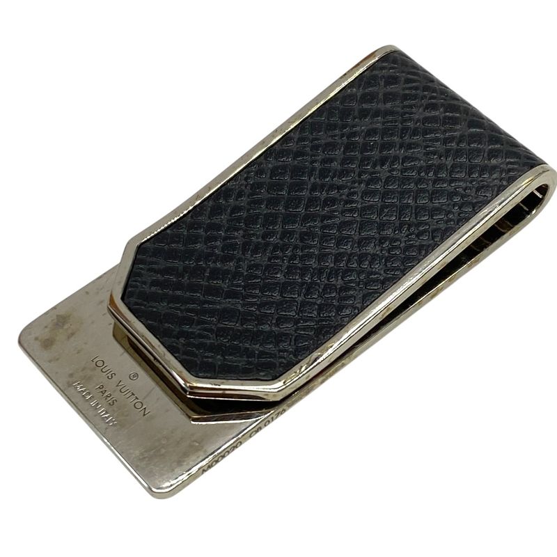 Louis Vuitton Money Clip Bill Neo Club Accessory Logo Silver Black — view 2