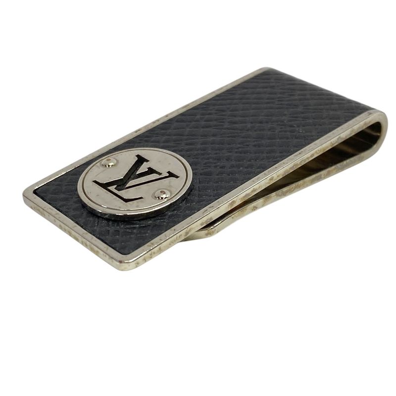 Louis Vuitton Money Clip Bill Neo Club Accessory Logo Silver Black — view 7
