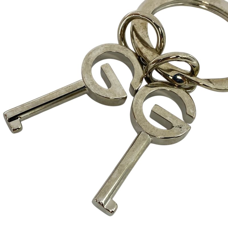 Gucci Key Ring Holder G Logo Motif Silver Metal — view 6