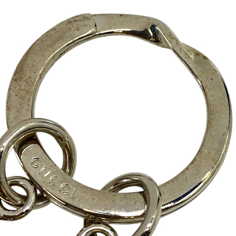 Gucci Key Ring Holder G Logo Motif Silver Metal — view 3