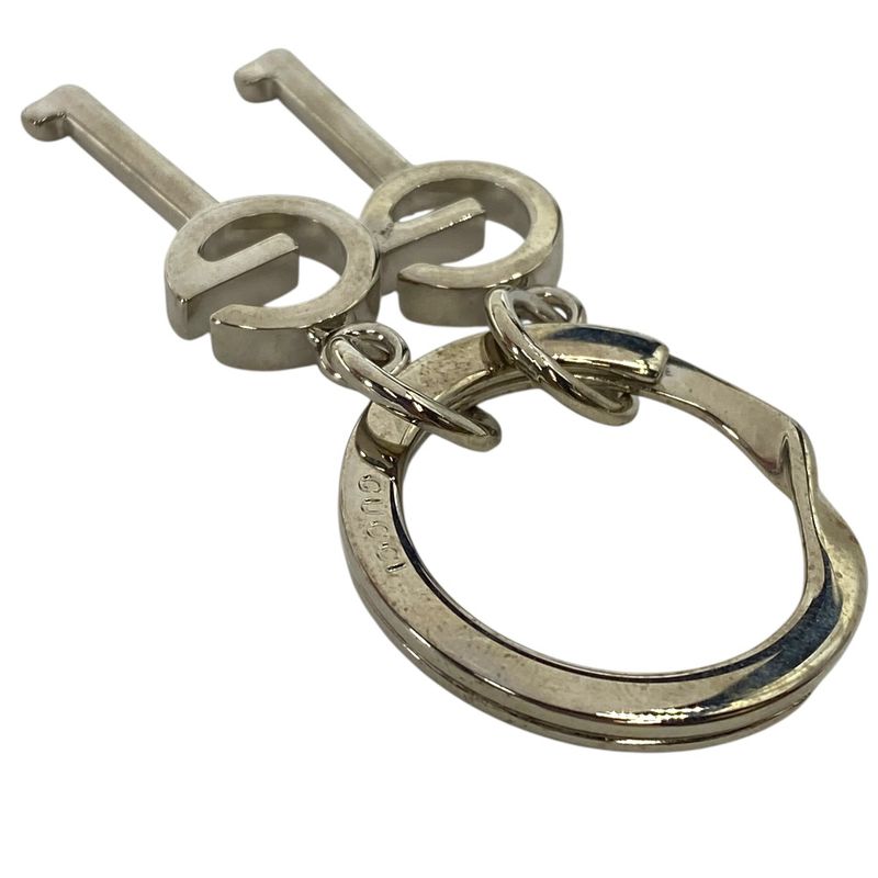 Gucci Key Ring Holder G Logo Motif Silver Metal — view 8