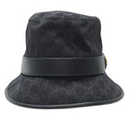 Gucci GG Canvas Bucket Hat Double G Logo Black Cotton Polyester — view 2
