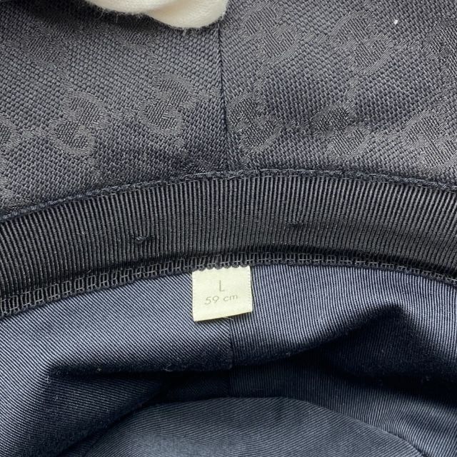 Gucci GG Canvas Bucket Hat Double G Logo Black Cotton Polyester — view 7