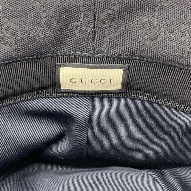 Gucci GG Canvas Bucket Hat Double G Logo Black Cotton Polyester — view 8