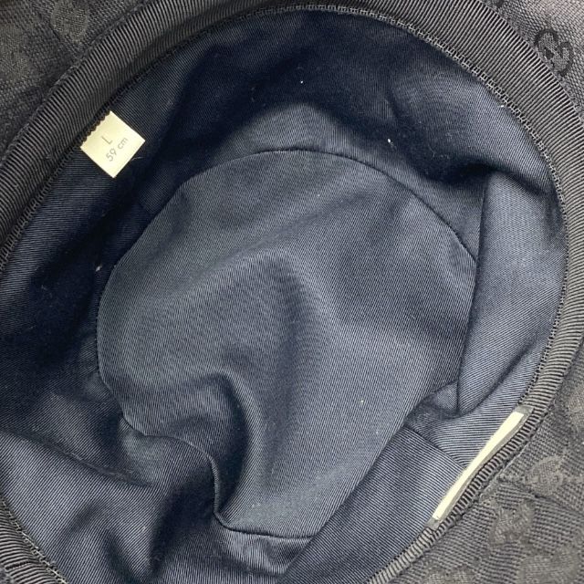 Gucci GG Canvas Bucket Hat Double G Logo Black Cotton Polyester — view 6