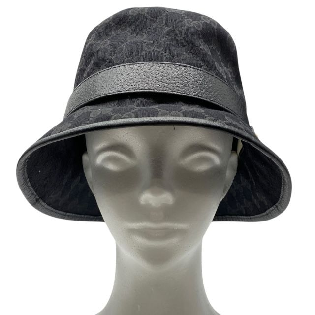 Gucci GG Canvas Bucket Hat Double G Logo Black Cotton Polyester — view 9