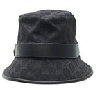 Gucci GG Canvas Bucket Hat Double G Logo Black Cotton Polyester — view 3