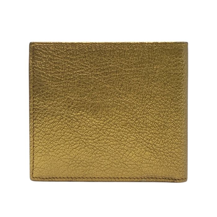 Yves Saint Laurent Bifold Wallet Folding Medium Gold Leather — view 2