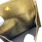 Yves Saint Laurent Bifold Wallet Folding Medium Gold Leather — view 9