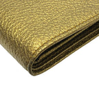 Yves Saint Laurent Bifold Wallet Folding Medium Gold Leather — view 4