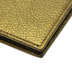 Yves Saint Laurent Bifold Wallet Folding Medium Gold Leather — view 3