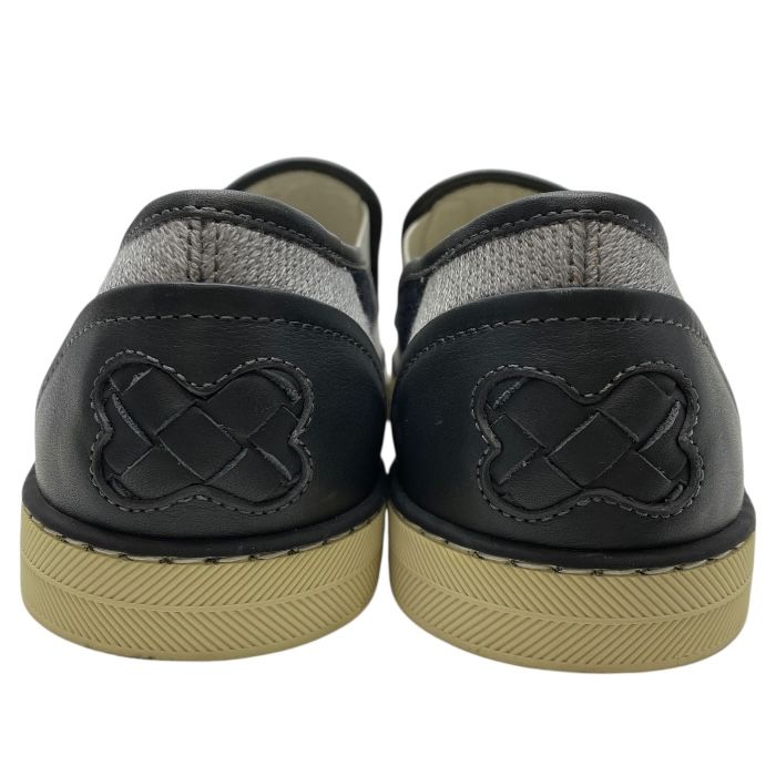 Bottega Veneta Intrecciato Slip-on Flat Shoes Leather Black White — view 4
