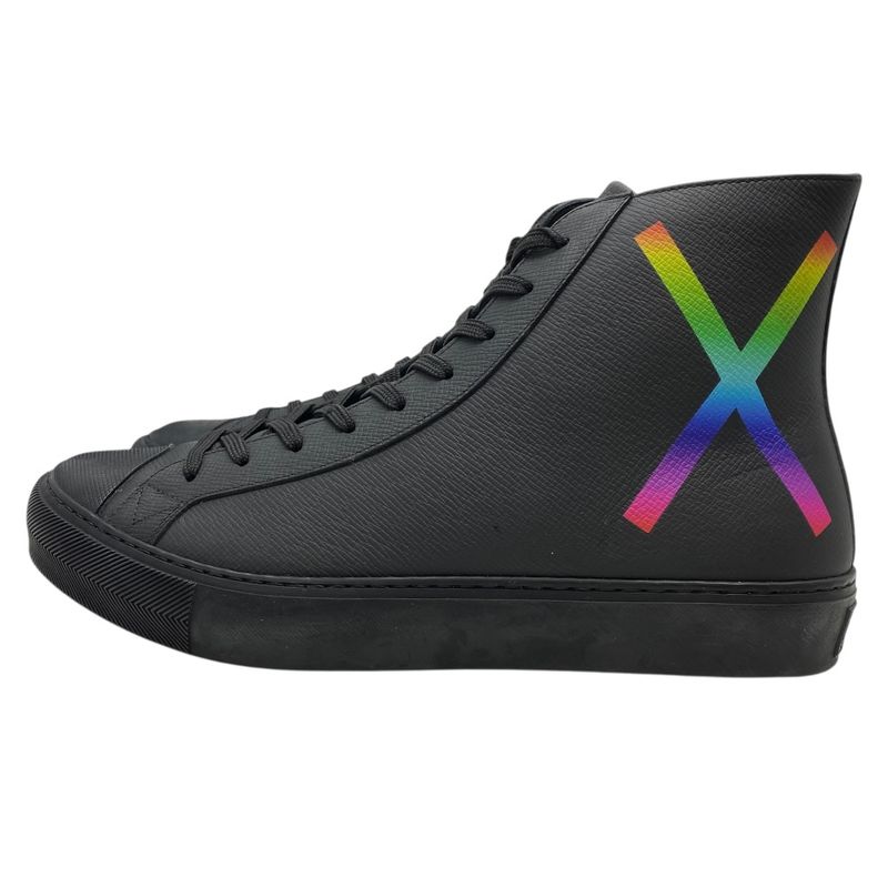 Louis Vuitton Tattoo Line Sneakers High Cut Leather Black Go0159 — view 3