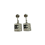 Chanel Cambon Coco Mark Metal Earrings Accessories Silver 05C — view 5