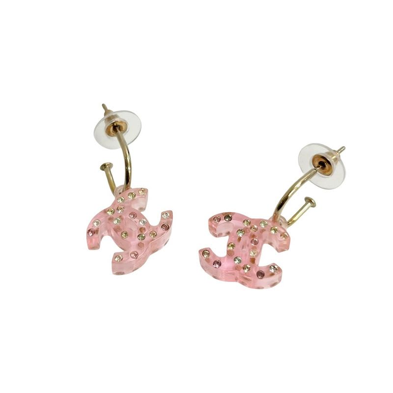 Chanel Coco Mark Rhinestone Earrings Accessories Clear 04A — view 4