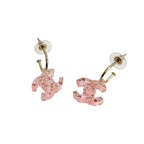 Chanel Coco Mark Rhinestone Earrings Accessories Clear 04A — view 4