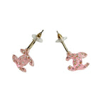 Chanel Coco Mark Rhinestone Earrings Accessories Clear 04A — view 3