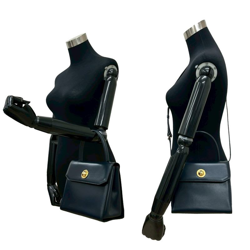 Celine Vintage Star Ball Hardware Leather 2-Way Handbag