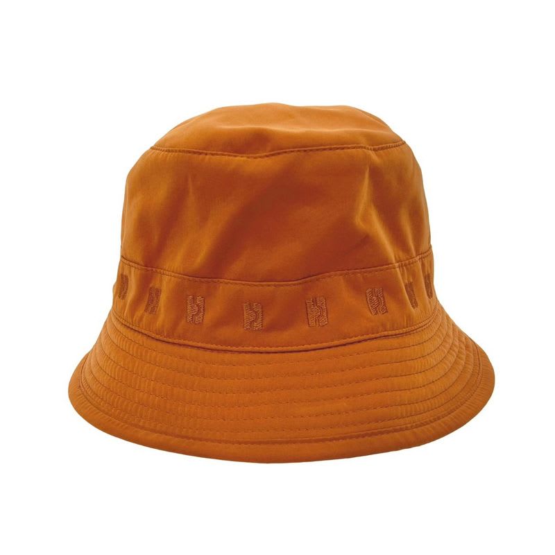 Hermes Bucket Hat Embroidered Polyester Nylon Acetate Accessory Orange 29788 — view 6