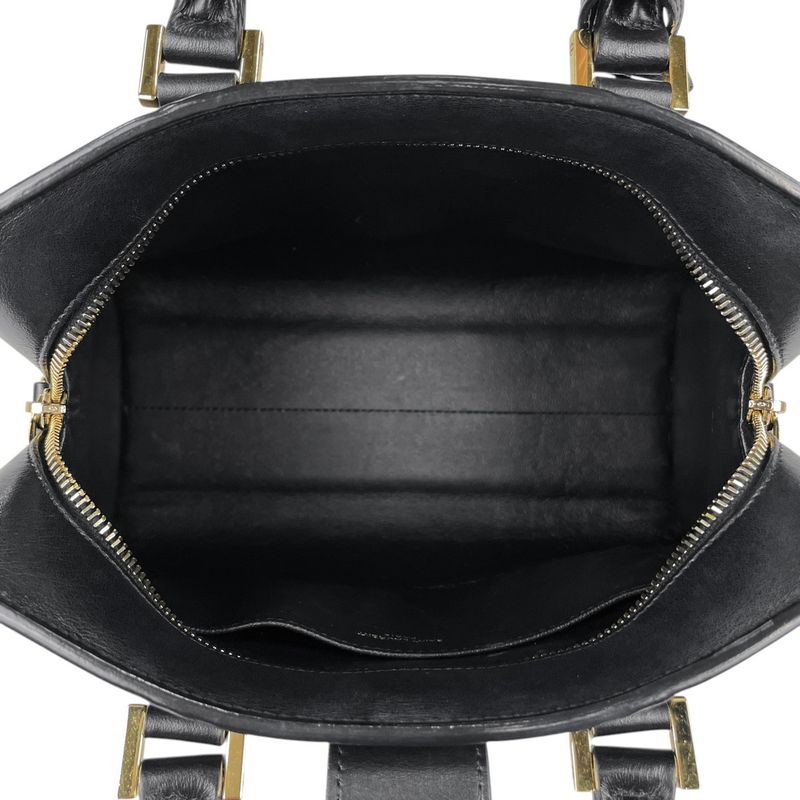 Saint Laurent Baby Monogram Cabas 2-Way Shoulder Bag Handbag Leather Black — view 8