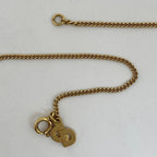Christian Dior Heart Motif Rhinestone Necklace Pendant GP Gold Red — view 4