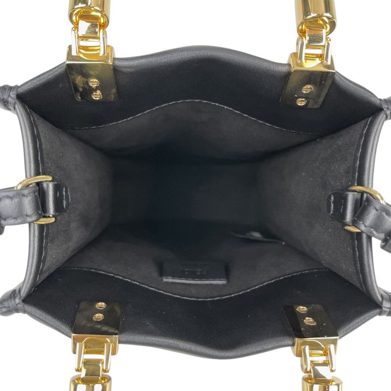 Fendi Sunshine Shopper Mini Handbag Demi Pattern Shoulder Bag Leather — view 7
