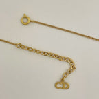 Christian Dior Logo Rhinestone Necklace Round GP — view 4