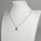 Christian Dior Logo Rhinestone Necklace Round GP — view 5