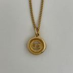 Christian Dior Logo Rhinestone Necklace Round GP — view 3
