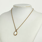 Christian Dior Logo Necklace Oval GP Gold White — view 5