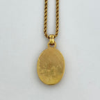 Christian Dior Logo Necklace Oval GP Gold White — view 3